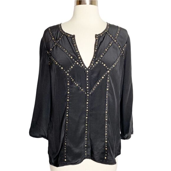 BCBGMaxAzria Studded Silk Blouse - Picture 1 of 6